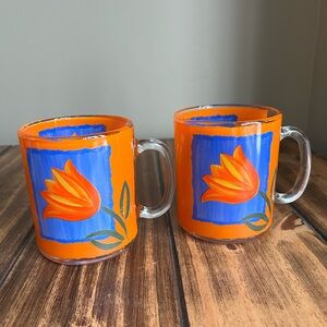 Vintage Arcoroc Tulip Mug - Orange